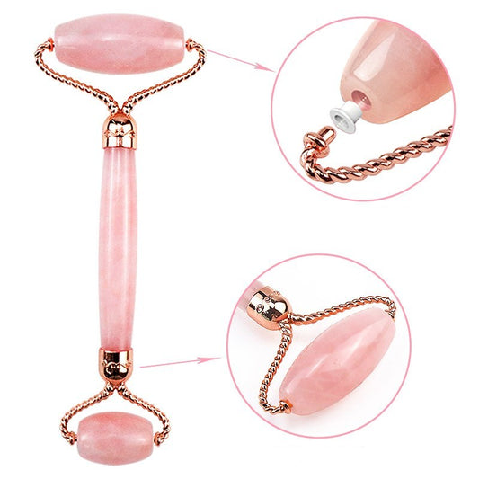 Pink Crystal Roller & Butterfly Jade Gua Sha Set - Elevate Your Skincare Routine