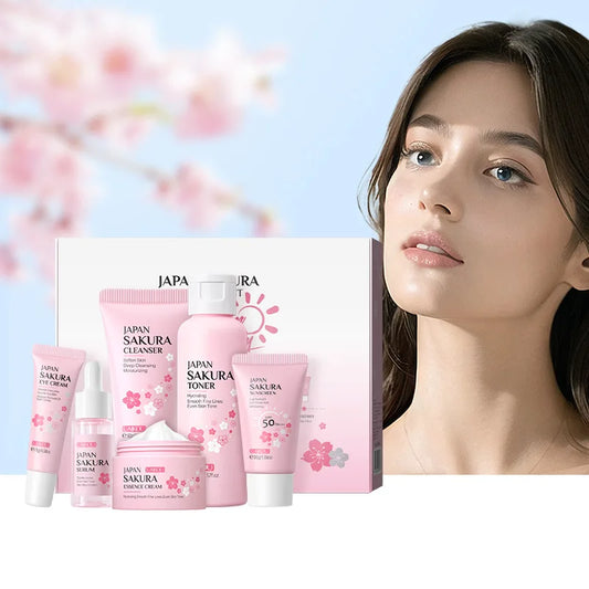 LAIKOU™ Sakura Skin Care Set – 6-in-1 Japanese Beauty Ritual