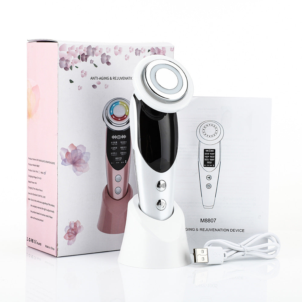 7-in-1 EMS Microcurrent Facial Massager - LED Light Therapy , Skin Rejuvenation & Deep Cleansing