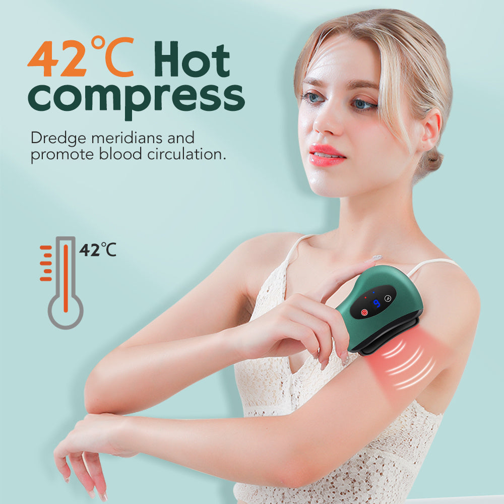 Electric Bianstone Gua Sha Massager - Heated Vibration for Lymphatic Drainage and Skin Lifting