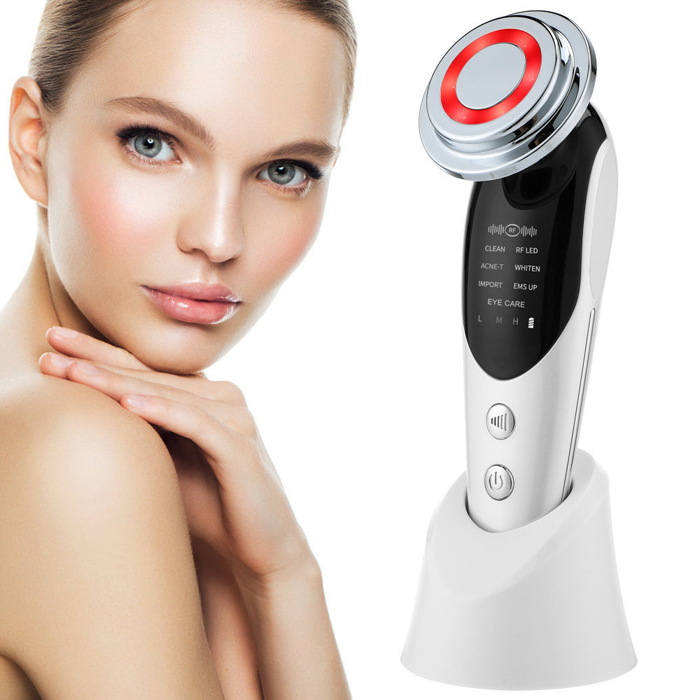7-in-1 EMS Microcurrent Facial Massager - LED Light Therapy , Skin Rejuvenation & Deep Cleansing
