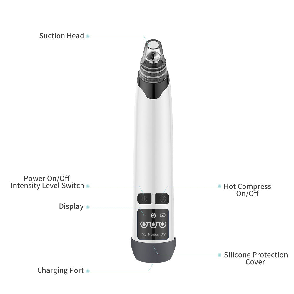 Electric Heating Blackhead Remover - Pore Vacuum and Deep Facial Cleansing