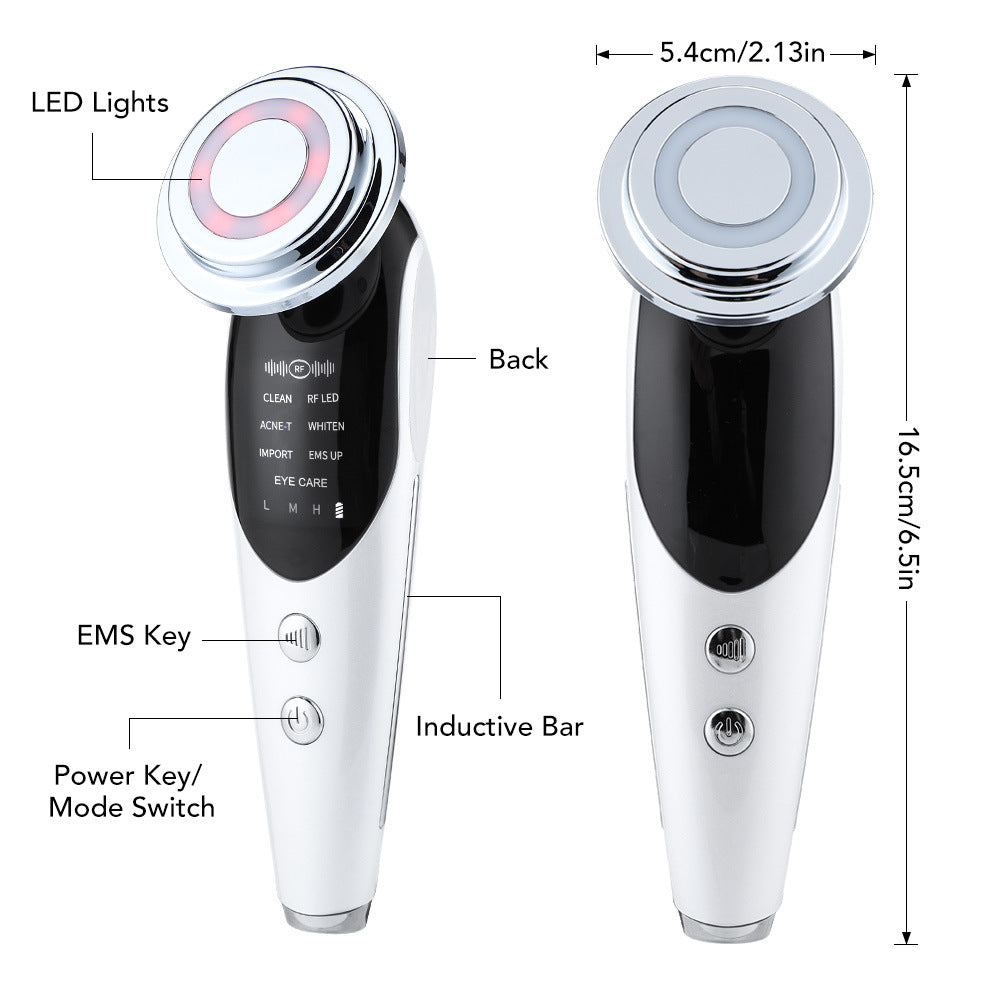 7-in-1 EMS Microcurrent Facial Massager - LED Light Therapy , Skin Rejuvenation & Deep Cleansing