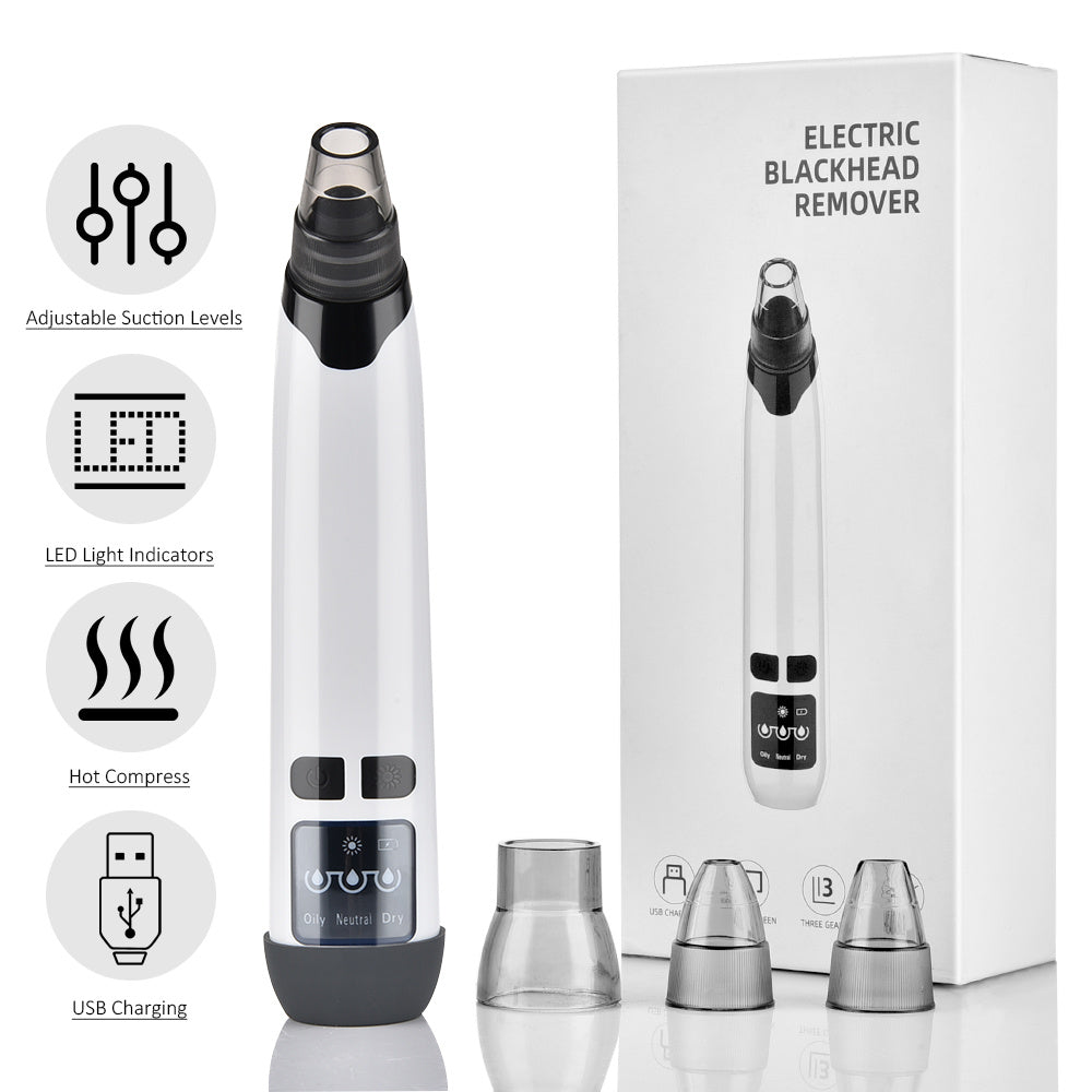 Electric Heating Blackhead Remover - Pore Vacuum and Deep Facial Cleansing