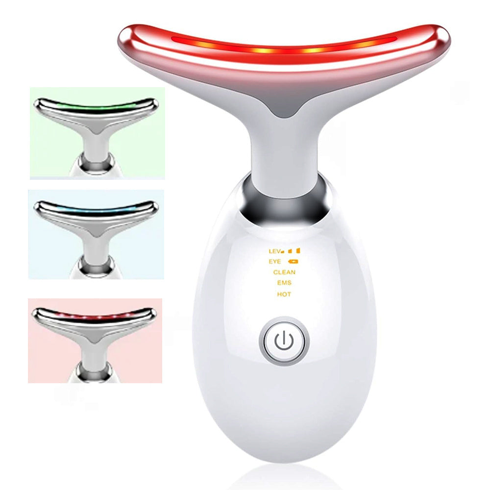 Neck & Face Massager - 3 Color Modes For Skin Rejuvenation and  Face Sculpting