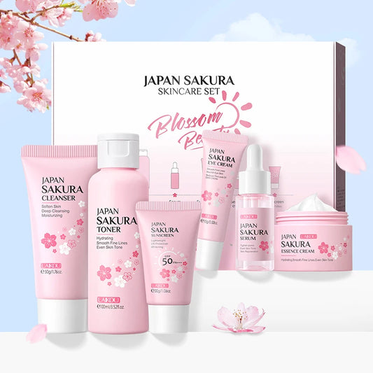 LAIKOU™ Sakura Skin Care Set – 6-in-1 Japanese Beauty Ritual