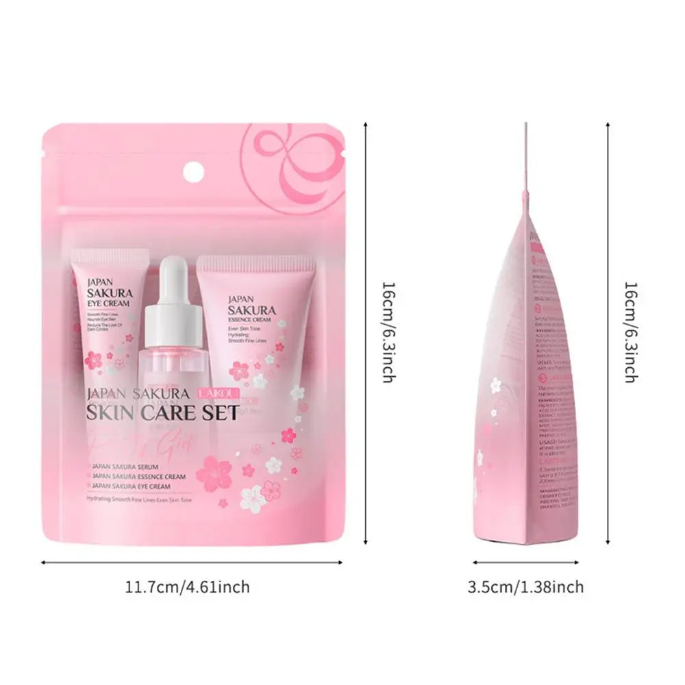 Sakura Glow™ 3-in-1 Skin Care Set – Toner, Serum & Moisturizer