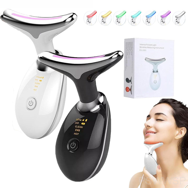 Neck & Face Massager - 3 Color Modes For Skin Rejuvenation and  Face Sculpting