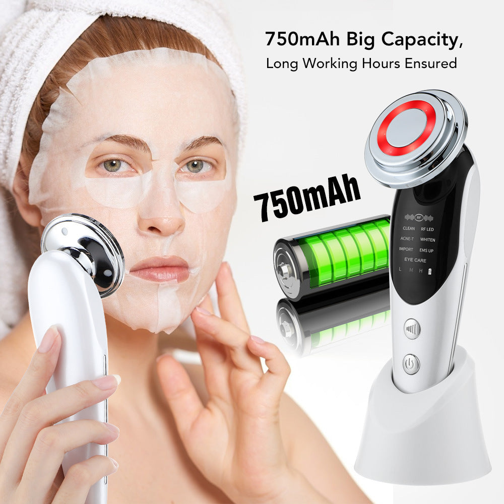 7-in-1 EMS Microcurrent Facial Massager - LED Light Therapy , Skin Rejuvenation & Deep Cleansing